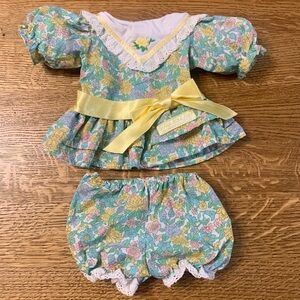 Vintage Cabbage Patch Kids Floral Doll Dress 1987 KT Factory